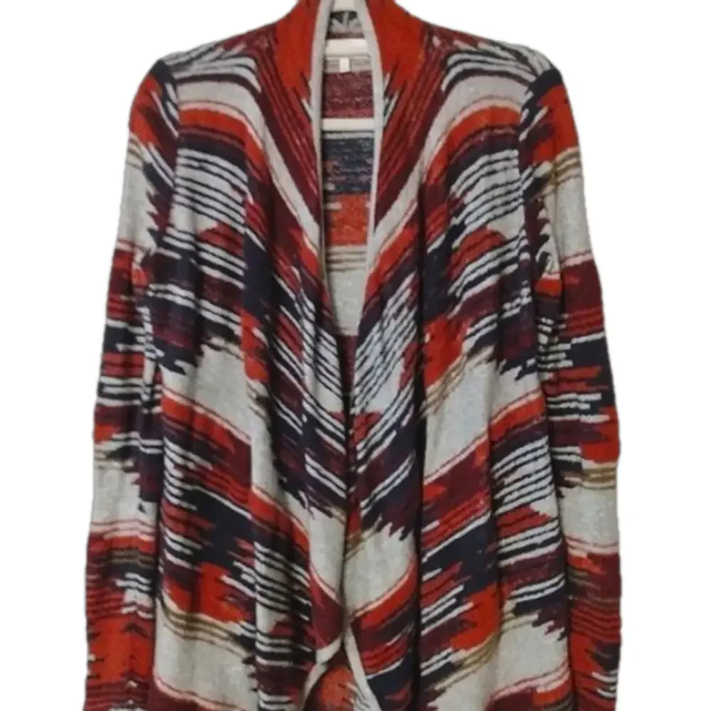 𝅺Lucky Brand Women's Aztec Southwestern Waterfall Front Sweater Jacket Cardigan